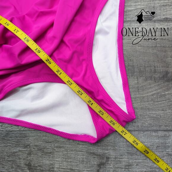 Adisputent Lace Up Strappy Back Tummy Control One Piece Swimsuit Size M - Picture 4 of 5